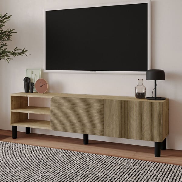 HABITAT ET JARDIN - Meuble TV en bois "River" - 150 x 31 x 48 cm - Beige - large