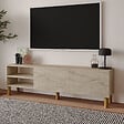 HABITAT ET JARDIN - Meuble TV en bois "River" - 150 x 31 x 48 cm - Travertin - vignette
