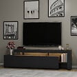 HABITAT ET JARDIN - Meuble TV en bois "Beliz" - 192 x 37 x 53 cm - Anthracite - vignette