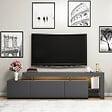 HABITAT ET JARDIN - Meuble TV en bois "Beliz" - 192 x 37 x 53 cm - Anthracite - vignette