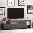 HABITAT ET JARDIN - Meuble TV en bois "Beliz" - 192 x 37 x 53 cm - Anthracite - vignette