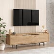 HABITAT ET JARDIN - Meuble TV en bois "Calvin" - 160 x 35 x 45 cm - Marron - vignette