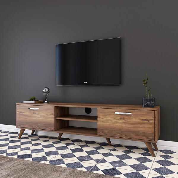 HABITAT ET JARDIN - Meuble TV en bois "Atik" - 180 x 35 x 48 cm - Marron - large