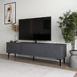 HABITAT ET JARDIN - Meuble TV en bois "Felix" 160 x 31,4 x 44,1 cm - Anthracite - vignette