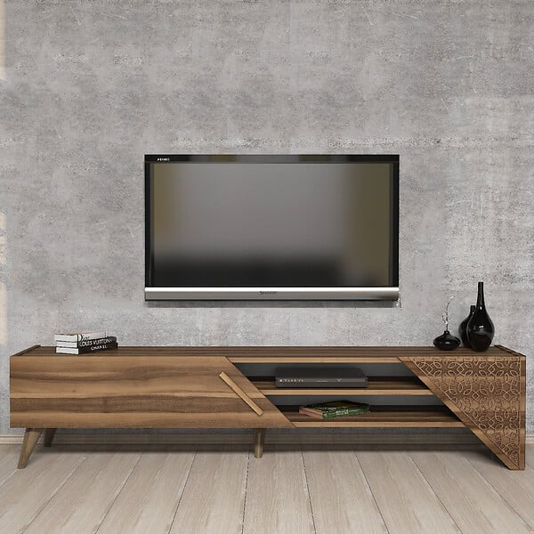 HABITAT ET JARDIN - Meuble TV en bois "Beril" - 180 x 40 x 37 cm - Noyer - large