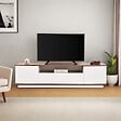 HABITAT ET JARDIN - Meuble TV en bois "Veramont" - 180 x 44 x 44 cm - Marron foncé - vignette