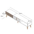 HABITAT ET JARDIN - Meuble TV en bois "Milan" - 180 x 35 x 40 cm - Noyer, Blanc - vignette
