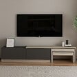 HABITAT ET JARDIN - Meuble TV en bois "Nest" - 180 x 30 x 36 cm - Gris anthracite - vignette