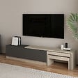 HABITAT ET JARDIN - Meuble TV en bois "Nest" - 180 x 30 x 36 cm - Gris anthracite - vignette