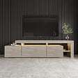 HABITAT ET JARDIN - Meuble TV en bois "Beliz" - 192 x 37 x 53 cm - Travertin - vignette