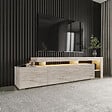 HABITAT ET JARDIN - Meuble TV en bois "Beliz" - 192 x 37 x 53 cm - Travertin - vignette