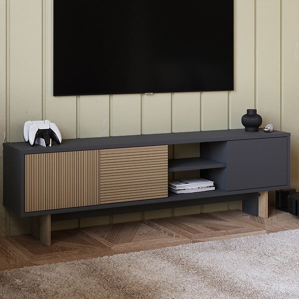 HABITAT ET JARDIN - Meuble TV en bois "Ravello" - 150 x 30 x 45 cm - Marron - large