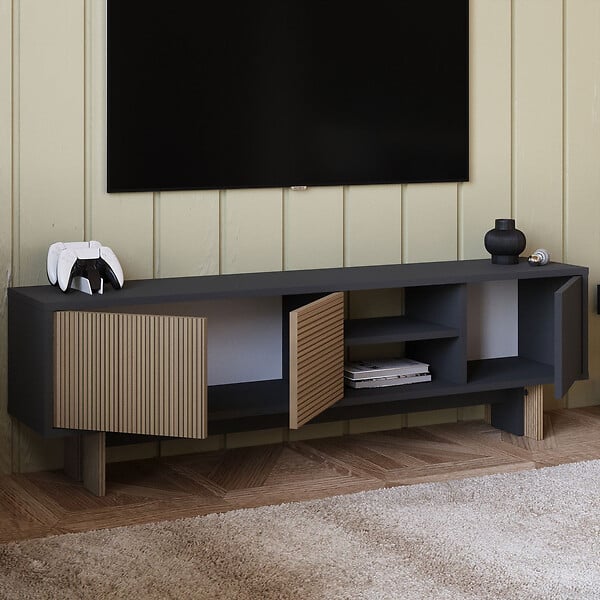HABITAT ET JARDIN - Meuble TV en bois "Ravello" - 150 x 30 x 45 cm - Marron - large