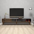 HABITAT ET JARDIN - Meuble TV en bois "Milan" - 180 x 35 x 40 cm - NoyerNoir - vignette