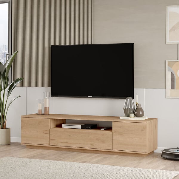 HABITAT ET JARDIN - Meuble TV en bois "Rowen" - 180 x 44 x 44 cm - Marron - large