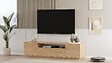 HABITAT ET JARDIN - Meuble TV en bois "Rowen" - 180 x 44 x 44 cm - Marron - vignette