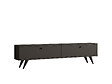 HABITAT ET JARDIN - Meuble TV en bois "Parlak" - 160 x 25 x 40 cm - Gris anthracite - vignette