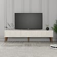 HABITAT ET JARDIN - Meuble TV en bois "Lyon" - 180 x 35 x 44 cm - CrèmeNoix - vignette