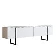 HABITAT ET JARDIN - Meuble TV en bois "Luxe" - 180 x 30 x 50 cm - Blanc - vignette