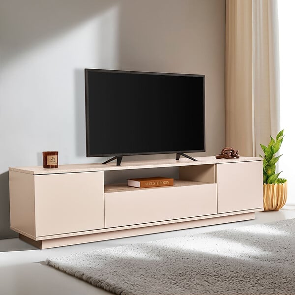HABITAT ET JARDIN - Meuble TV en bois "Veramont" - 180 x 44 x 44 cm - Beige - large