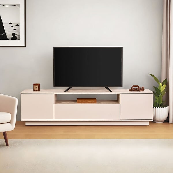HABITAT ET JARDIN - Meuble TV en bois "Veramont" - 180 x 44 x 44 cm - Beige - large
