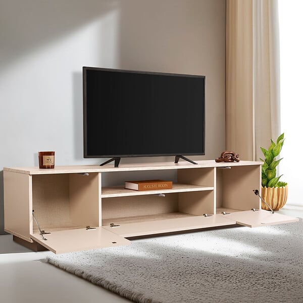 HABITAT ET JARDIN - Meuble TV en bois "Veramont" - 180 x 44 x 44 cm - Beige - large