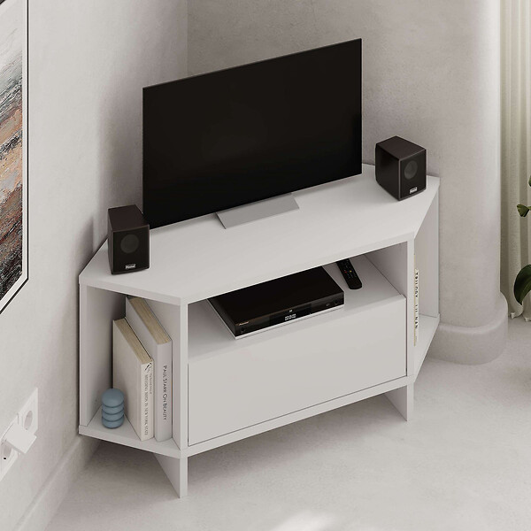 HABITAT ET JARDIN - Meuble TV en bois "Viva" - 95 x 35 x 45 cm - Blanc - large
