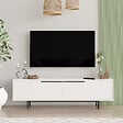 HABITAT ET JARDIN - Meuble TV en bois "Calvin" - 160 x 35 x 45 cm - Blanc - vignette