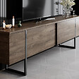 HABITAT ET JARDIN - Meuble TV en bois "Luxe" - 180 x 30 x 50 cm - NoyerNoir - vignette