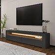 HABITAT ET JARDIN - Meuble TV en bois "Bati" - 150 x 36 x 46 cm - Gris anthracite - vignette