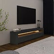 HABITAT ET JARDIN - Meuble TV en bois "Bati" - 150 x 36 x 46 cm - Gris anthracite - vignette