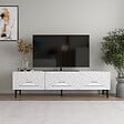 HABITAT ET JARDIN - Meuble TV en bois "Felix" - 160 x 31 x 44 cm - Blanc - vignette