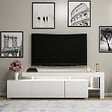 HABITAT ET JARDIN - Meuble TV en bois "Beliz" 192 x 37 x 53 cm - Blanc - vignette