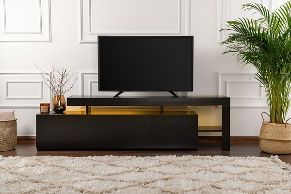 HABITAT ET JARDIN - Meuble TV en bois "Beliz" 192 x 37 x 53 cm - Bois Noir - large