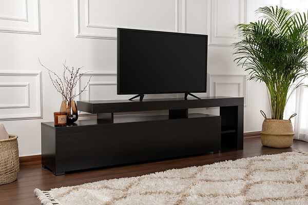 HABITAT ET JARDIN - Meuble TV en bois "Beliz" 192 x 37 x 53 cm - Bois Noir - large