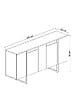 HABITAT ET JARDIN - Buffet en bois "Luxe" - 160 x 35 x 80 cm - Marron foncé - vignette