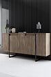 HABITAT ET JARDIN - Buffet en bois "Luxe" - 160 x 35 x 80 cm - Marron foncé - vignette