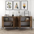 HABITAT ET JARDIN - Buffet en bois "Kiev" - 180 x 35 x 78 cm - Noyer - vignette