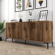 HABITAT ET JARDIN - Buffet en bois "Kiev" - 180 x 35 x 78 cm - Noyer - vignette