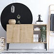 HABITAT ET JARDIN - Buffet en bois "Oscar" - 120 x 40 x 80 cm - Chêne Saphir Noir - vignette