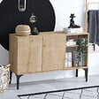 HABITAT ET JARDIN - Buffet en bois "Oscar" - 120 x 40 x 80 cm - Chêne Saphir Noir - vignette