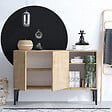 HABITAT ET JARDIN - Buffet en bois "Oscar" - 120 x 40 x 80 cm - Chêne Saphir Noir - vignette