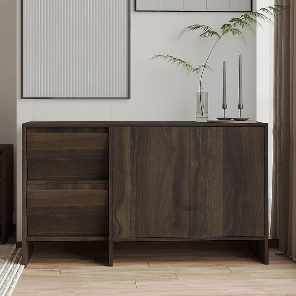 HABITAT ET JARDIN - Buffet en bois "Laris 130" - 130 x 44 x 82 cm - Marron - large