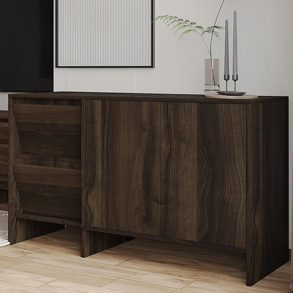 HABITAT ET JARDIN - Buffet en bois "Laris 130" - 130 x 44 x 82 cm - Marron - large