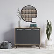 HABITAT ET JARDIN - Buffet en bois "Piffa" - 100 x 35 x 82 cm - Gris anthracite - vignette