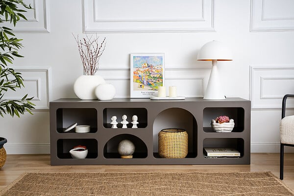 HABITAT ET JARDIN - Buffet en bois "Ferlis" - 160 x 40 x 51 cm - Gris anthracite - large