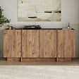 HABITAT ET JARDIN - Buffet en bois "Dorma" - 180 x 45 x 80 cm - Pin Atlantique / Anthracite - vignette