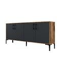 HABITAT ET JARDIN - Buffet en bois "Kiev" - 180 x 35 x 78 cm - Gris anthracite - vignette