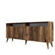 HABITAT ET JARDIN - Buffet en bois "Milan" - 180 x 35 x 78 cm - Noyer - vignette