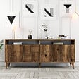 HABITAT ET JARDIN - Buffet en bois "Milan" - 180 x 35 x 78 cm - Noyer - vignette